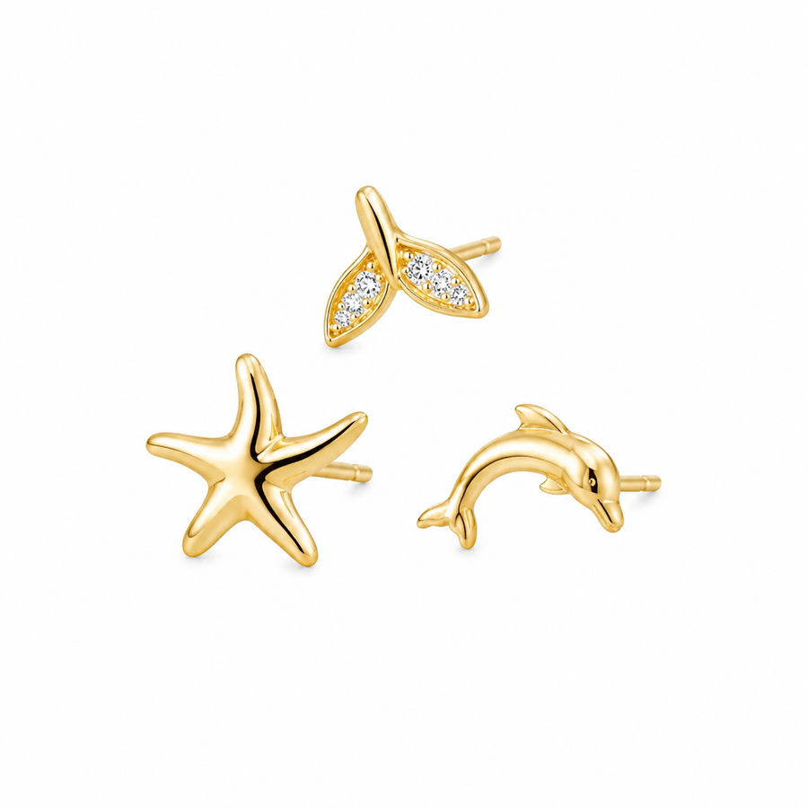💎 Piercing d’oreille Trio Riviera Océan