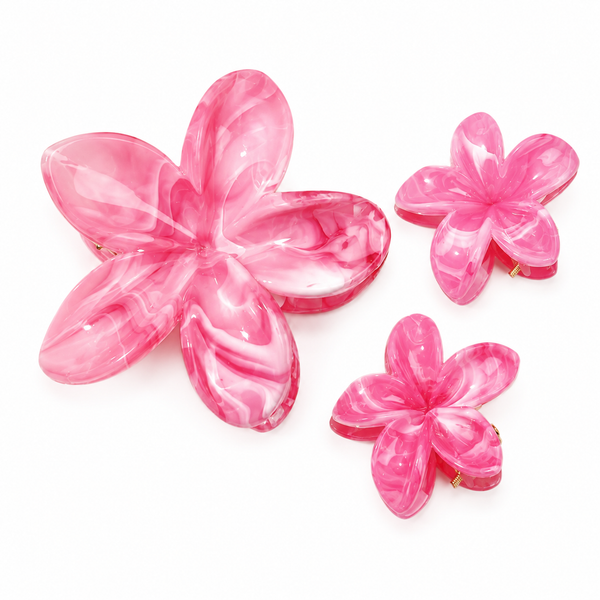 💎 Pince Fleur Pink Paradise Lot de 3
