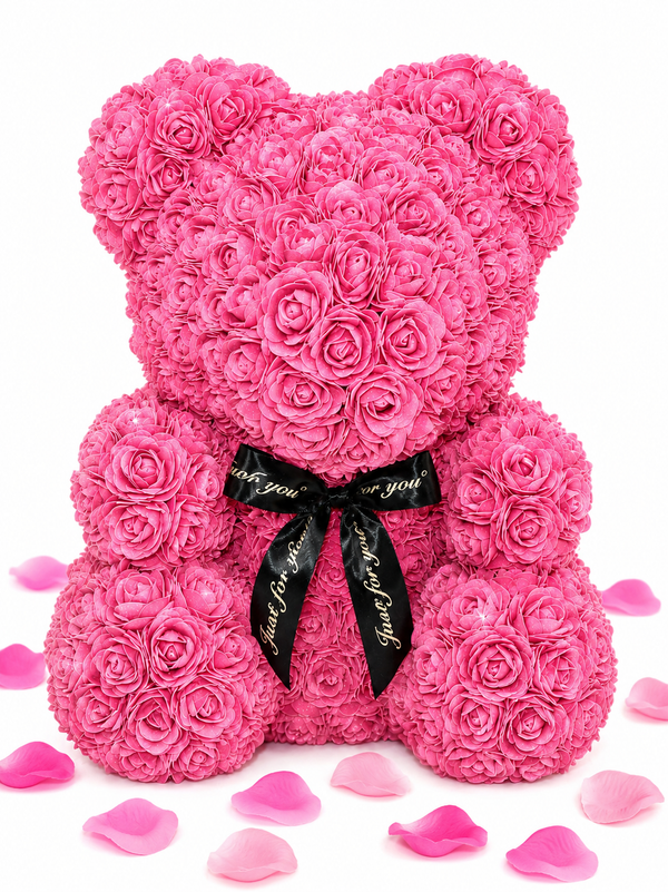 🎁 Ourson Rose Bonbon - Grand Modèle