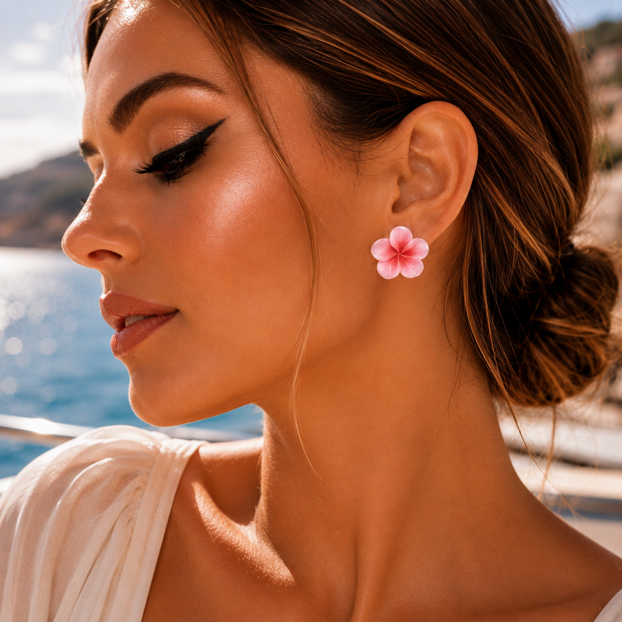 💎 Boucles d’Oreilles Tahiti Rose