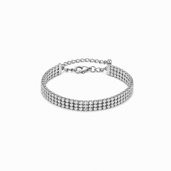 💎 Bracelet Pavé de Strass Argenté